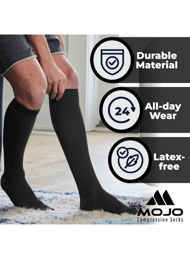 Mojo Compression socks Mojo Compression Socks for Women and Men 20-30mmHg Wide Calf - XXL Knee High Compression Stockings for Swelling, Edema, Bariatric Surgery Recovery - Black, 2X-Large - AB201 - Image 2