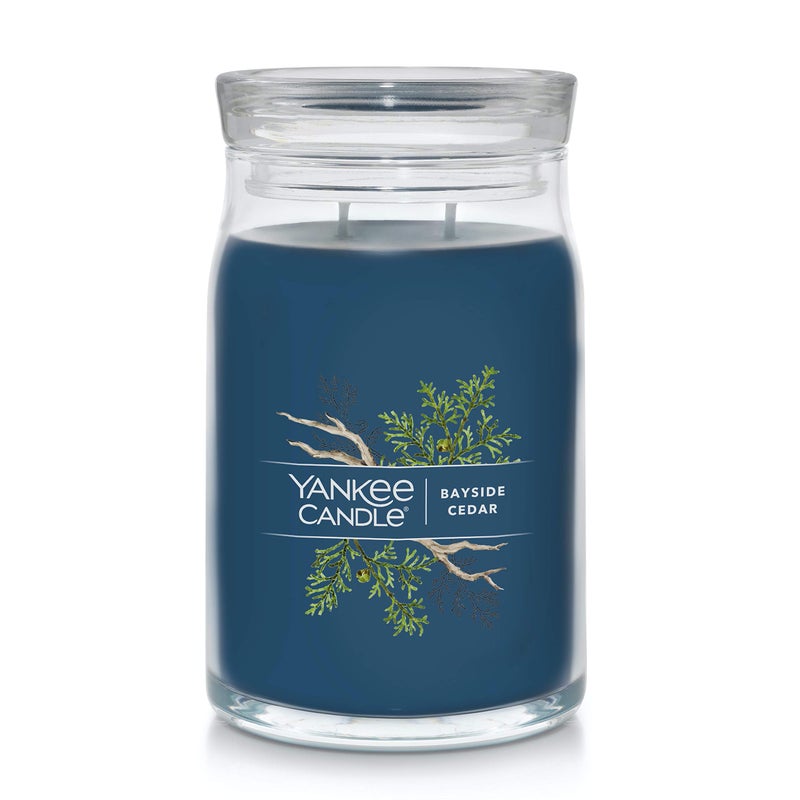 YANKEE CANDLE Yankee Candle Bayside Cedar Scented Signature 20oz Large Jar 2Wick Candle Over 60 Hours of Burn Time