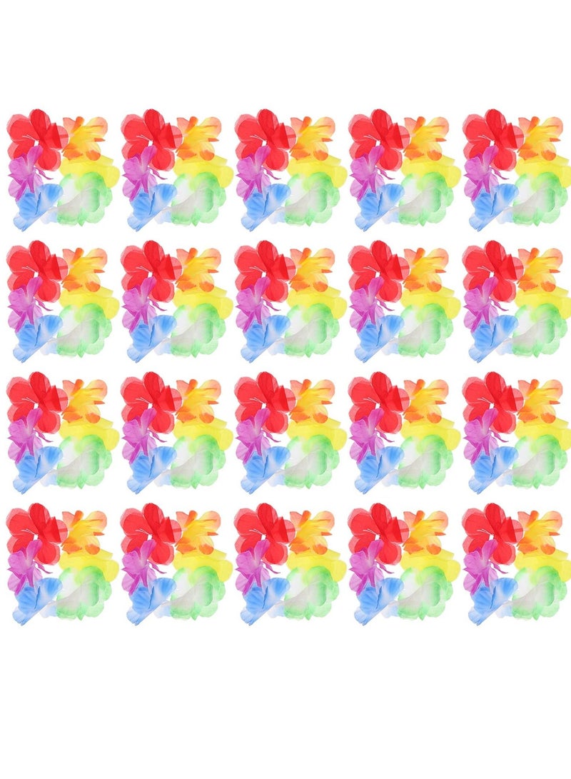 SYOSI Hawaiian Wreath Bracelets, Tropical Floral Wristbands for Summer Beach Vacations,Pool Party, Festive Carnival Dance Decorative Performance Props (10 Pairs)  - Image 1