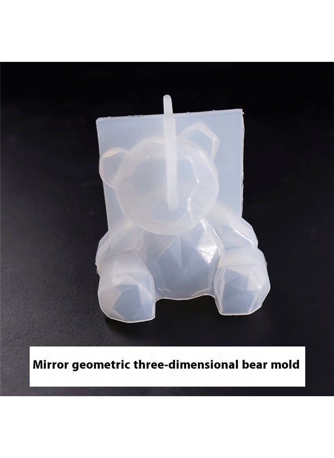 yongsheng 3D Bear Silicone DIY Mold White， Bear Resin Mold Silicone Fondant Mold Bear Epoxy Soap Mould for Teddy Bear Cake Decoration Chocolate Ice Cream Molds Soap Candle Topper Polymer Clay Mold DIY Crafts Accessories  - Image 2