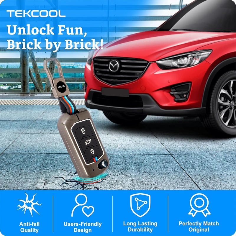 TEKCOOL Metal Alloy Key Cover Compatible for Mahindra Scorpio N Classic, 3XO, XUV 300, Marazzo, XUV 400, Bolero, Thar Roxx, TUV 300, EV 3 Button Flip Key.,Silver - Image 5