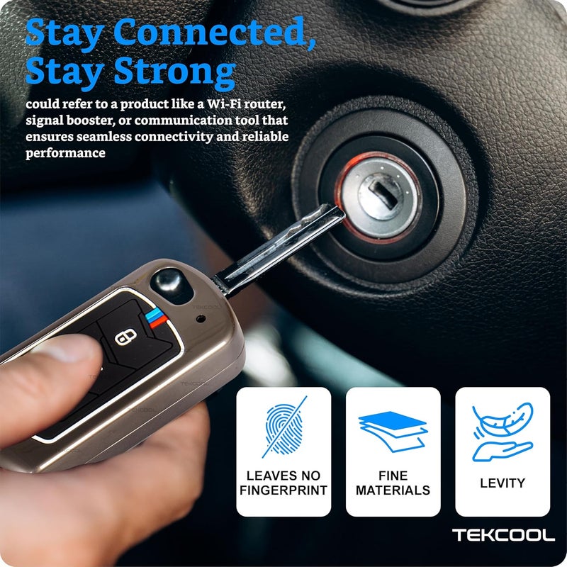 TEKCOOL Metal Alloy Key Cover Compatible for Mahindra Scorpio N Classic, 3XO, XUV 300, Marazzo, XUV 400, Bolero, Thar Roxx, TUV 300, EV 3 Button Flip Key.,Silver - Image 3