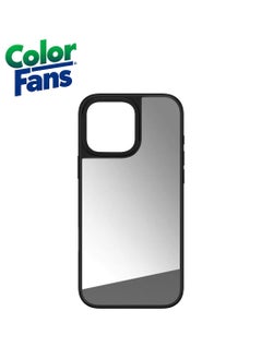 Trendy Mirror Phone Case - iPhone 13 Pro Max-Reflective Silver with Black Edges