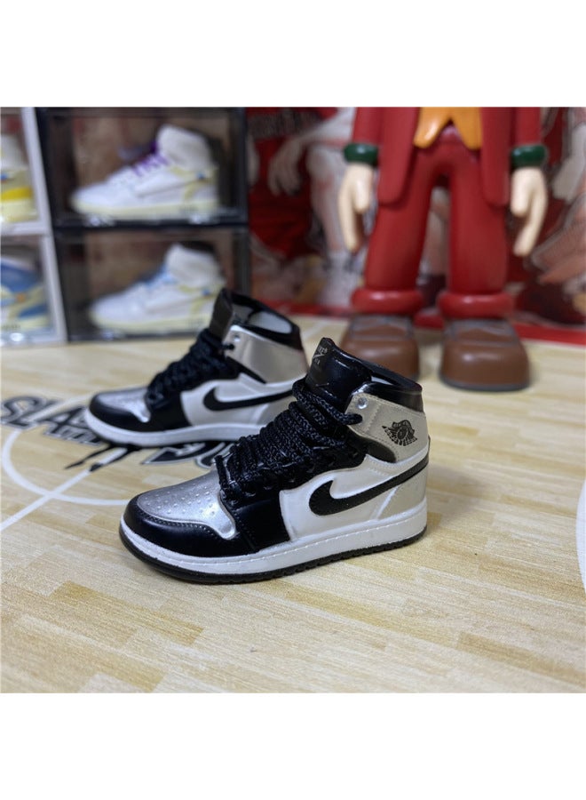 1/6 Mini Sneakers Model Aj1 Creative Cute Basketball Shoes Keychain Car Bag Jewelry Aj Keychain-Color:1 Liquid Gold (a Pair Of Naked Shoes)  - Image 5