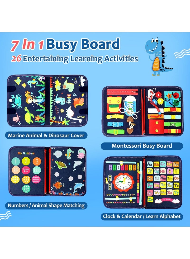 Aurevip Busy Board Montessori Toy for 1 2 3 4 Years Old, Educational Activity Sensory Board, Preschool Learning Fine Motor Skills Toys, Toddler Travel Toy - Image 2