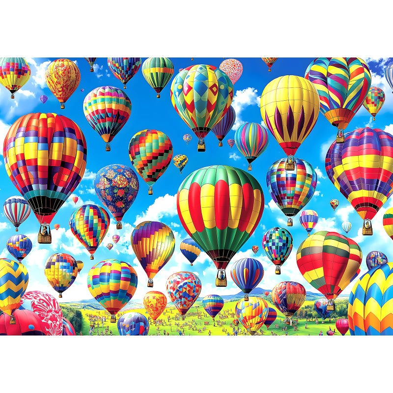 Blueforest 1000 Piece Puzzle for Adults Hot Air Balloons Vibrant Landscape Challenging Jigsaw Wall Art Gift with Poster 275x197 Inches - Image 3