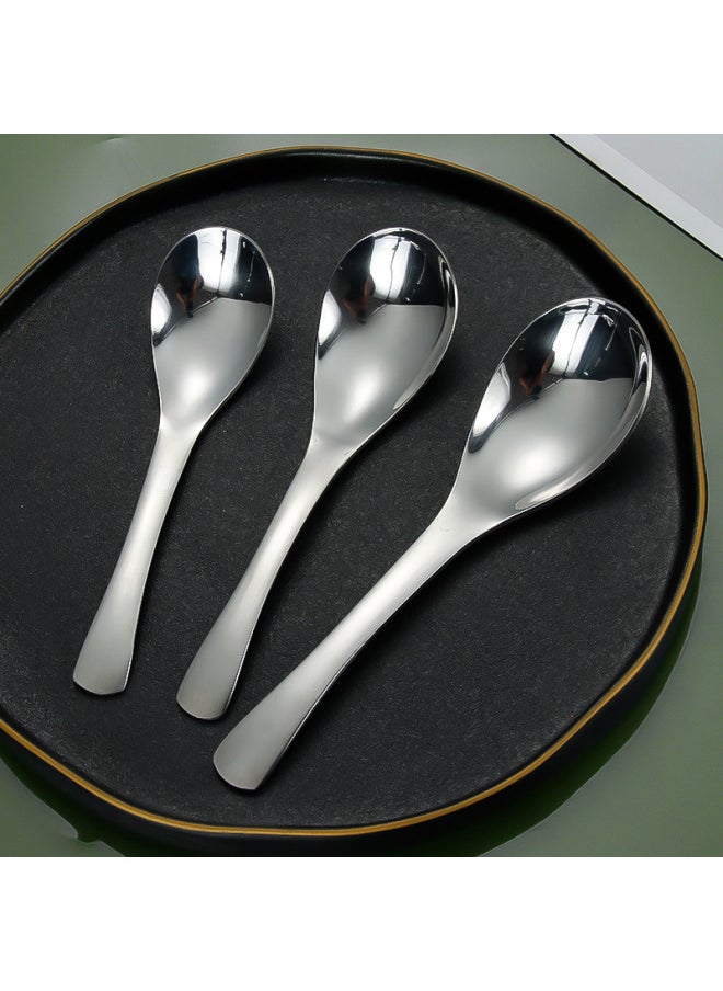 Generic - Mingyi Stainless Steel Household Spoon Cute Children Creative Spoon Restaurant Special Short Handle Soup Palace Spoon-Color:410 Large Court Spoon - Image 1