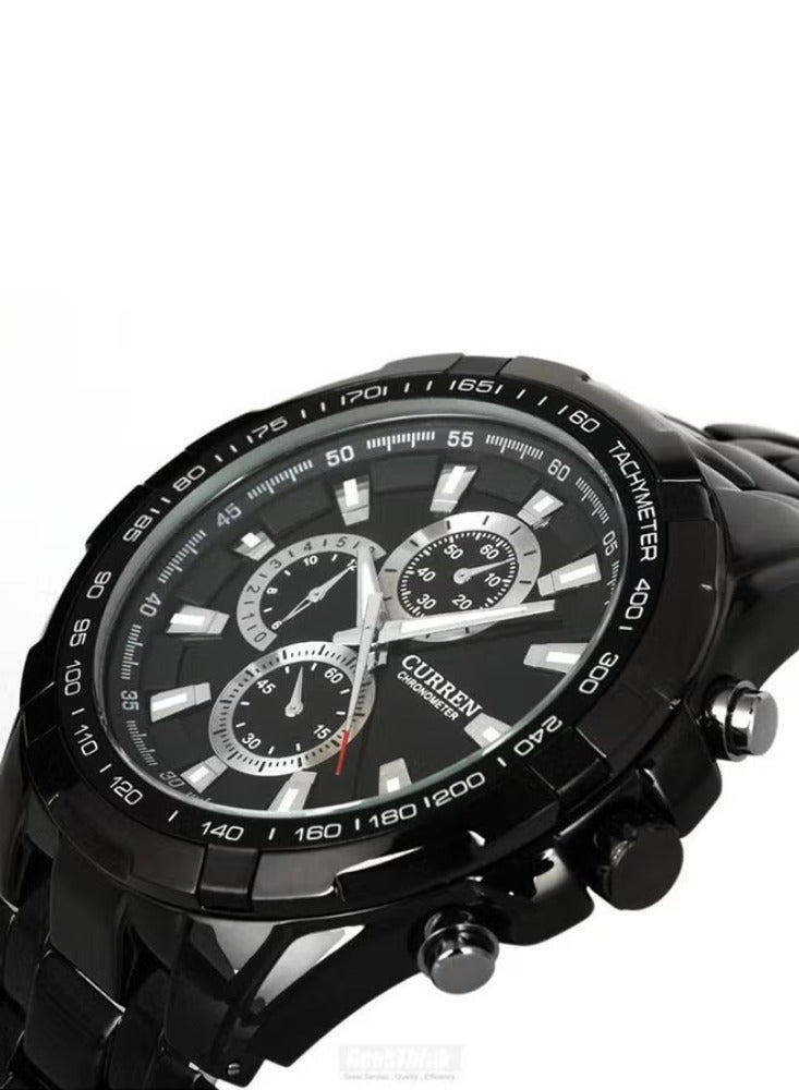 CURREN ساعة يد رسمية للرجال من هورس باور بلانيت أوشن HP-CUR007 - 47 مم - سوداء - Image 2