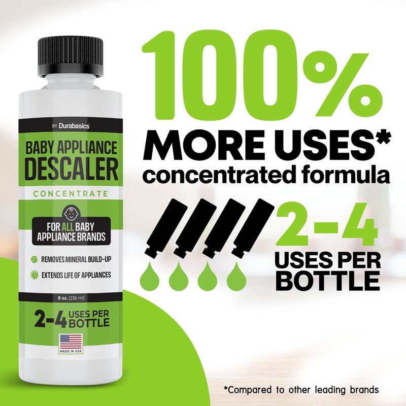 Durabasics [2 Pack] Descaler for Baby Bottle Sterilizer - Baby Appliance Descaler - Made in USA - Effective Yet Gentle - Odorless - Removes Mineral Build Up - Compatible with All Appliances - Citric Acid - 16Oz - Image 3