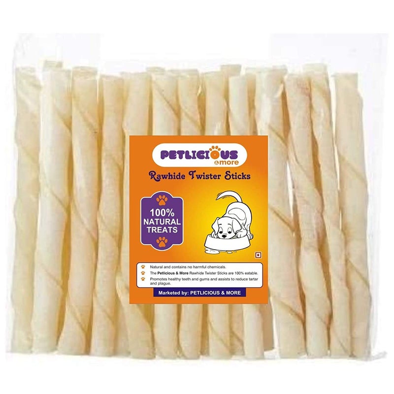 Natural Rawhide Sticks 500 Gm Twisted Rawhide Chew Sticks (500 Gm),Adult,Dog