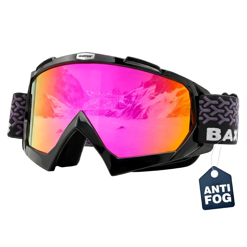 BATFOX Snowboard Goggles for Adults & Youth, Anti Fog OTG Ski Goggles Over Glasses, 100% UV Protection for Men & Women in Snow Sports - Image 1