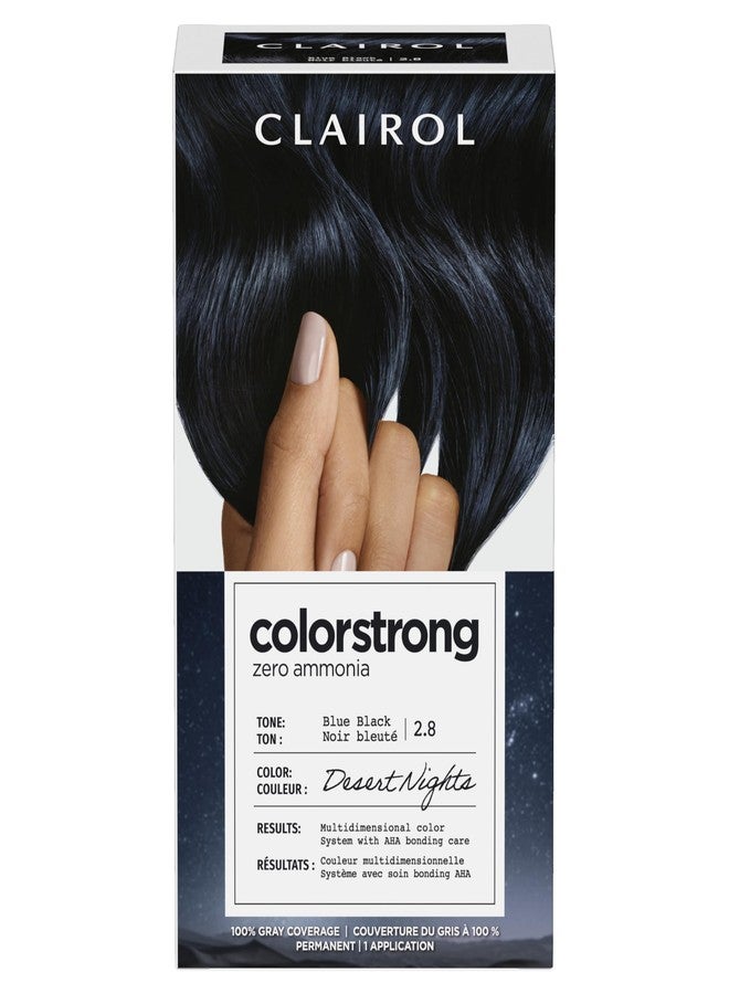 Clairol ColorStrong Permanent Zero Ammonia Hair Dye, 2.8 Blue Black - Desert Nights Hair Color, Pack of 1 - Image 1