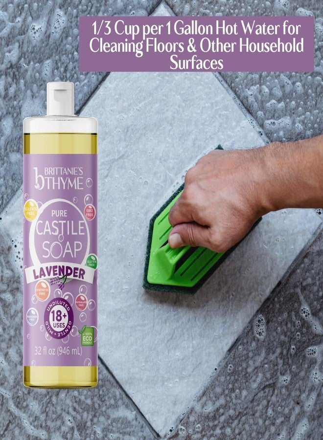 Brittanie's Thyme Brittanie’s Pure Castile Liquid Soap Refill, Lavender, 32 Ounce 2 Pack | Dish Soap, Hair & Body, Home, Gentle and Pure, Made with Natural Luxurious Oils, Vegan & Gluten Free Non-GMO - Image 4