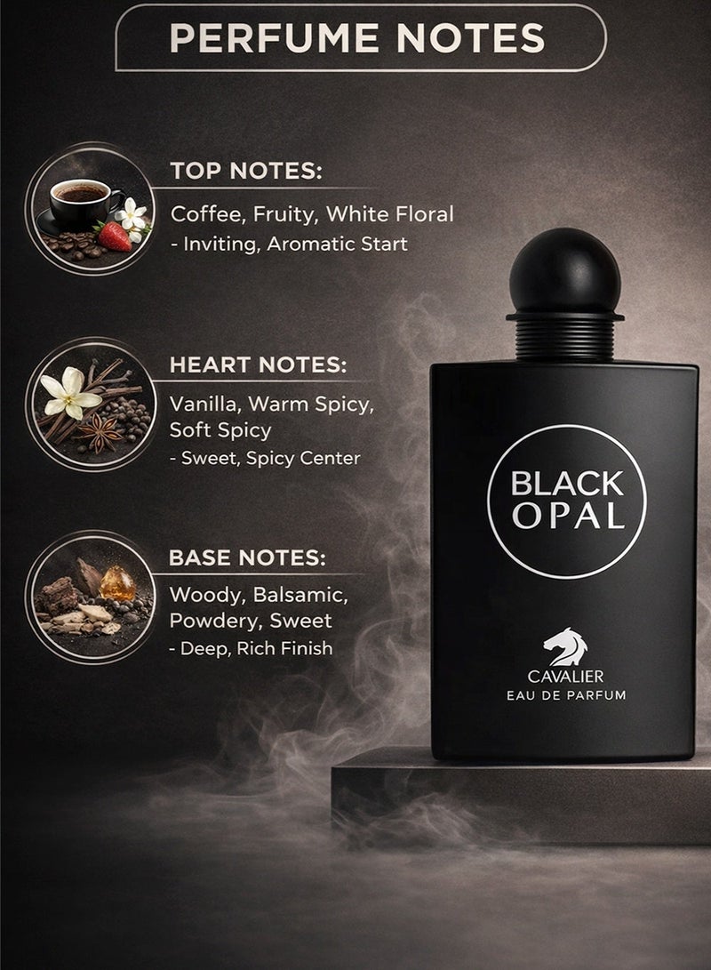 كافاليير بيرفيوم عطر نسائي فاخر كافاليير بلاك أوبال أو دو بارفان 100 مل | عطر نسائي يدوم طويلاً بمكونات الفانيليا والقهوة والزهور البيضاء - Image 2