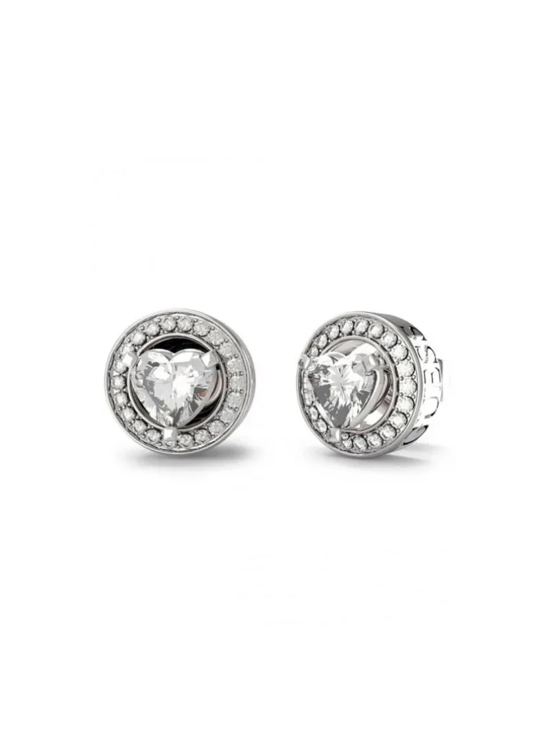 GUESS 10Mm Solitaire Heart Crys Studs