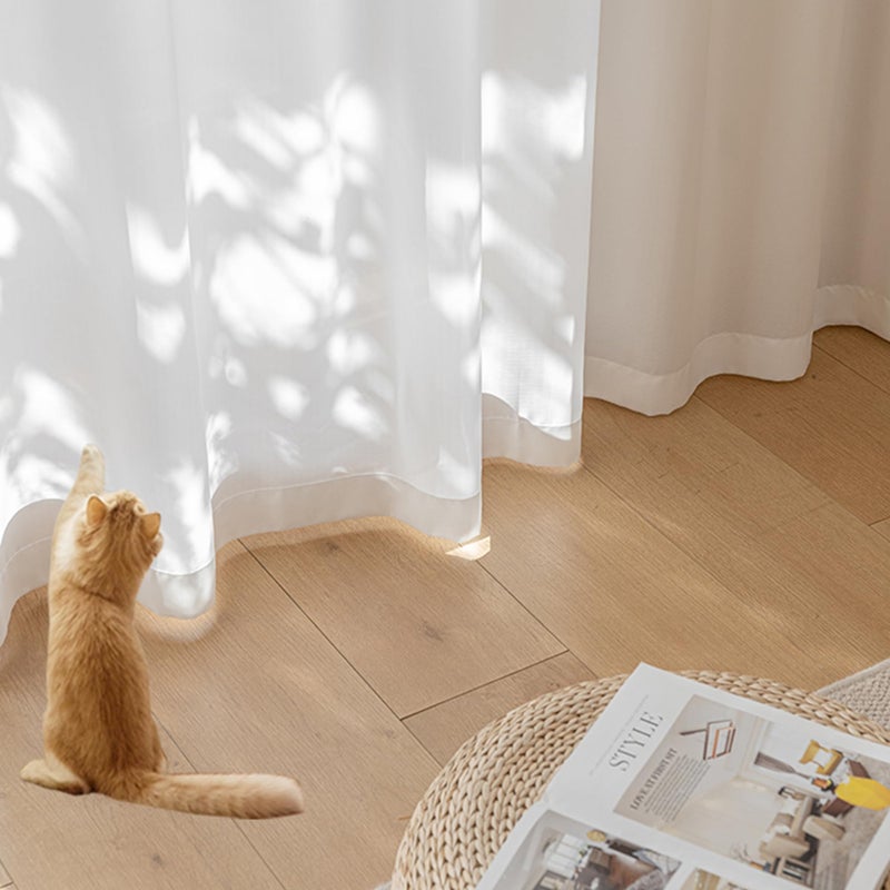 Draphelle Non-See-Through Privacy White Sheer Curtains 96 inches Long 2 Panels, 52" Wide Rod Pocket Window Curtains & Drapes for Living Room Home Office Patio Sliding Door Bedroom Dining Room - Image 4