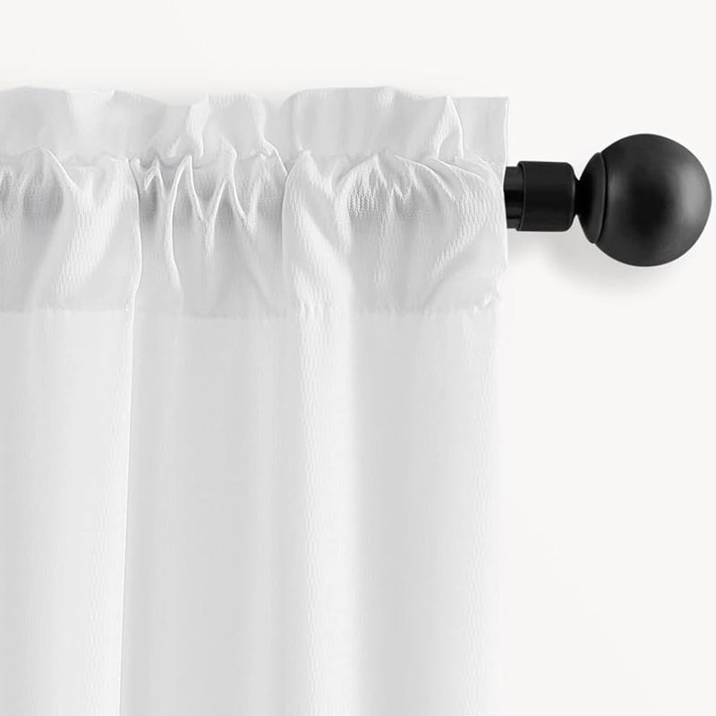 Draphelle Non-See-Through Privacy White Sheer Curtains 96 inches Long 2 Panels, 52" Wide Rod Pocket Window Curtains & Drapes for Living Room Home Office Patio Sliding Door Bedroom Dining Room - Image 3