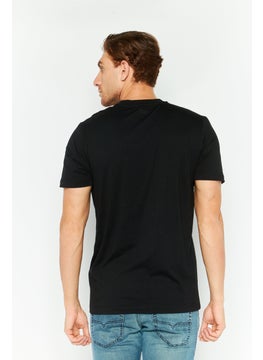 DIESEL Men Crew Neck Short Sleeves Graphic Printed  T-Shirt, Black  - Image 2