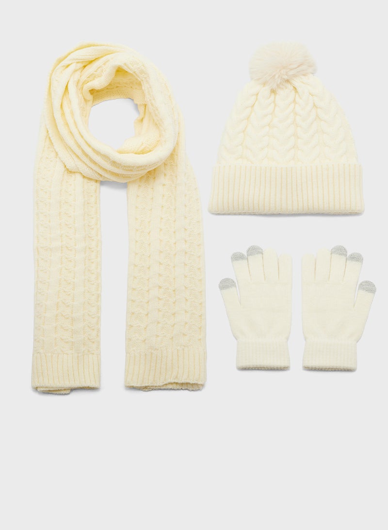 Ginger 3 Pack Winter Beanie & Scarf Set & Gloves - Image 1