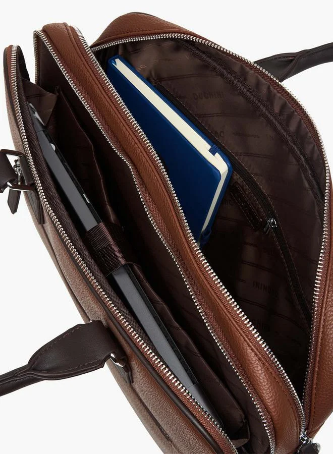 DUCHINI Men Solid Double Handle Laptop Bag