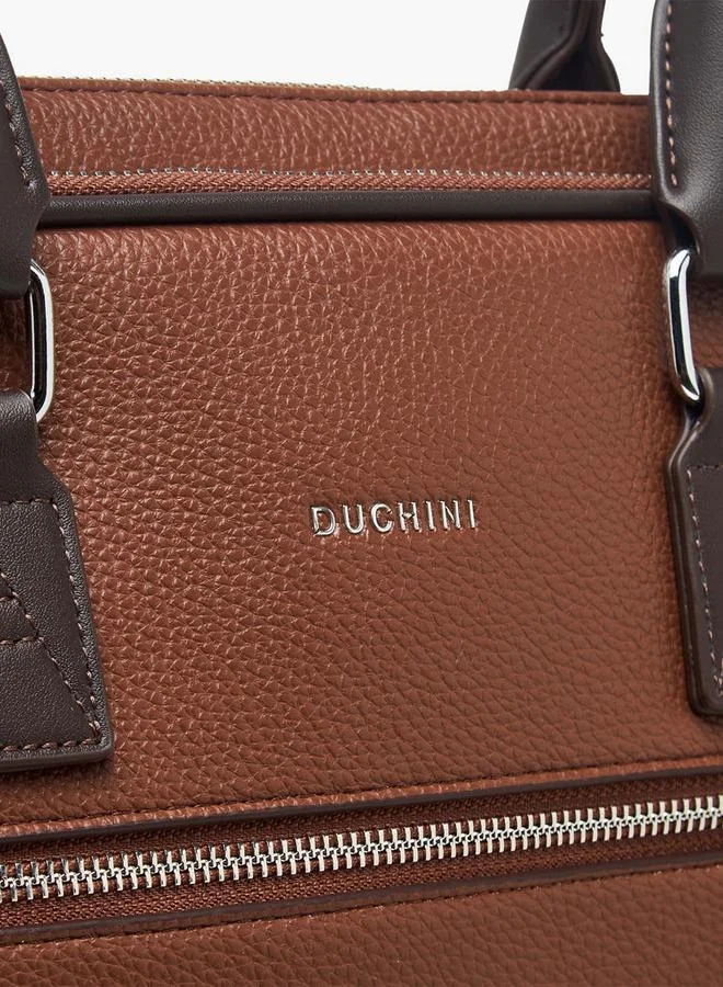 DUCHINI Men Solid Double Handle Laptop Bag