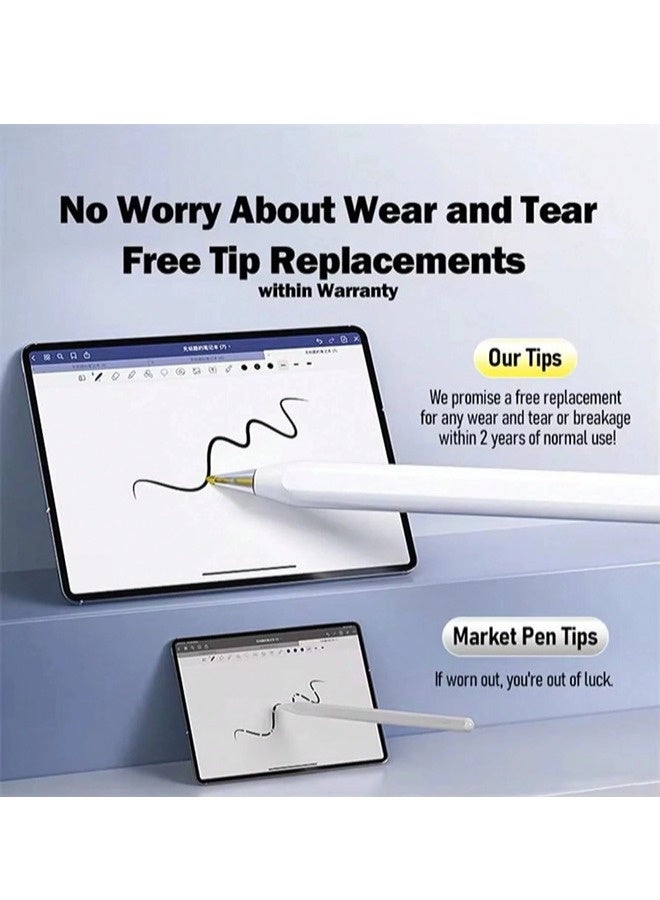 ShebSheb Replacement Pencil Tips for Apple Pencil Pro/2nd Gen/1st Gen/USB-C, No Wear Out Metal Nibs, Precise Control Mix Replacement Tips (6 Pack) - Image 4