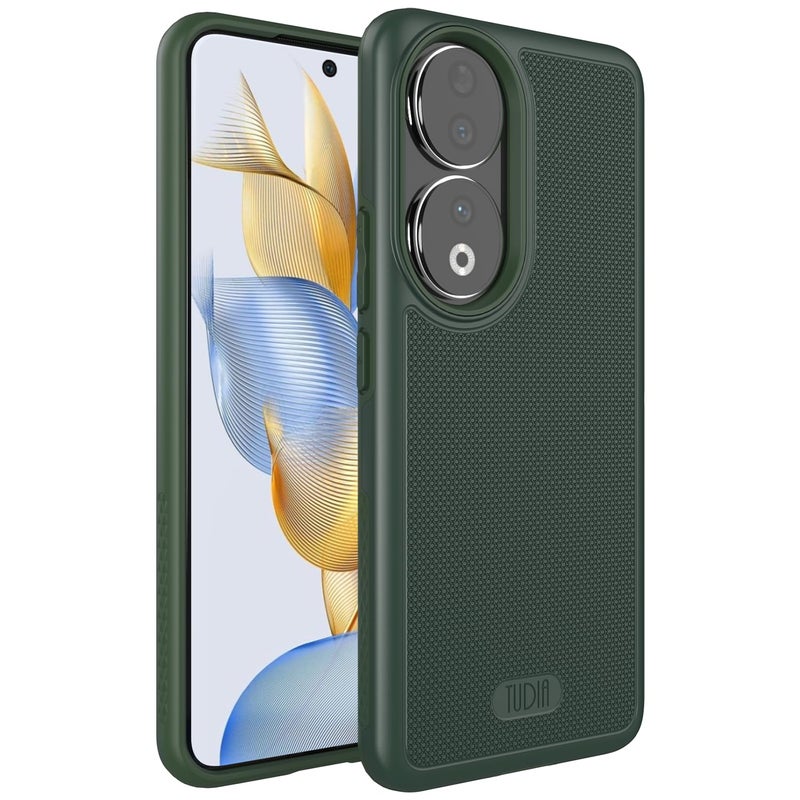 TUDIA DualShield Grip Compatible with Honor 90 Case MergeGrip Dual Layer Shockproof Slim Military Grade NonSlip Tough Heavy Duty Protective Phone Case Cover Pine Green