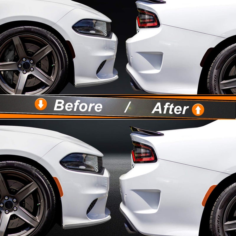 NDRUSH Blackout Side Marker Lights Vinyl Tint Film, Precut Overlay, Front Rear Sidemarker Wrap Cover Compatible with Dodge Charger 2015 2016 2017 2018 2019 2020 2021 - Image 2