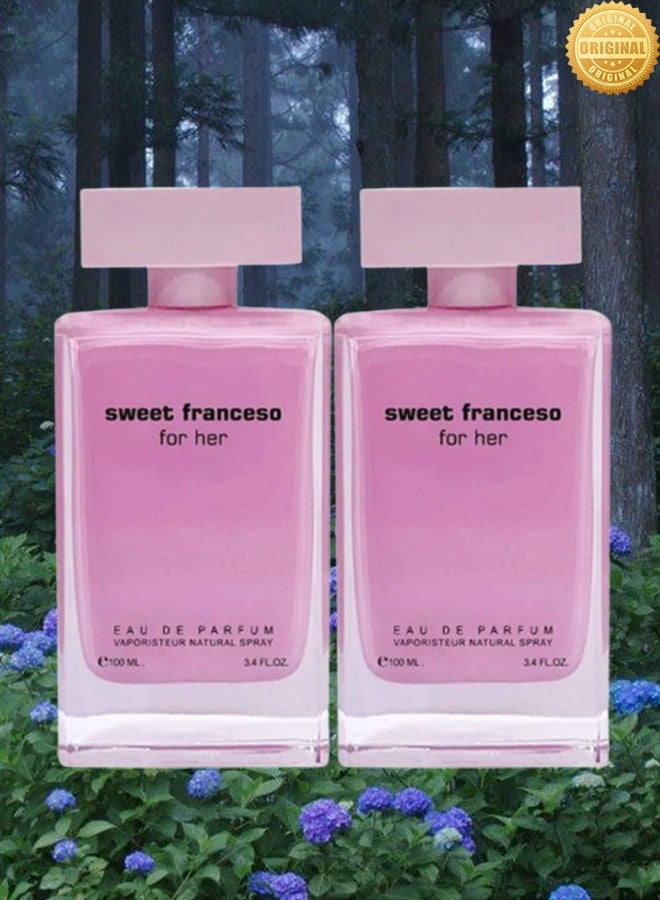 فور هير 2 قطع عطر سويت فرانسيسو الوردي لها 100 مل - Image 1