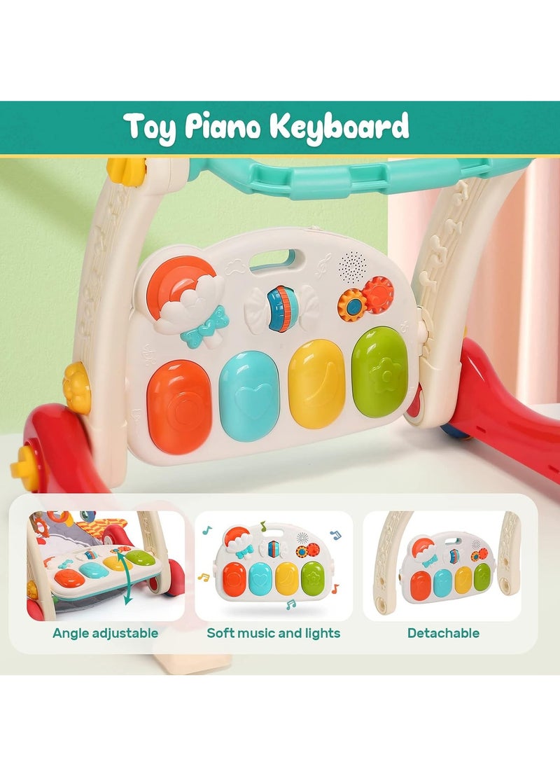 MaBaby Baby Gym Play Mat & Baby Learning Walker, Baby Activity Mat with Play Piano, Musical Activity Center with Lights, Baby Push Walkers & Tummy Time Mat for Infant Newborn Toddlers - Image 3