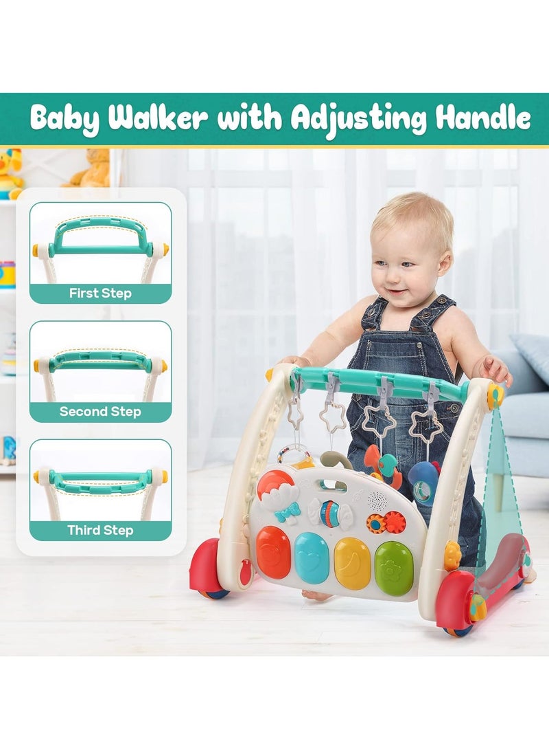 MaBaby Baby Gym Play Mat & Baby Learning Walker, Baby Activity Mat with Play Piano, Musical Activity Center with Lights, Baby Push Walkers & Tummy Time Mat for Infant Newborn Toddlers - Image 2