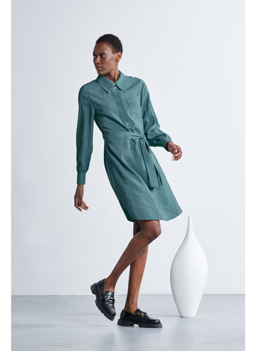 Women Belted Solid Shirt Dress, Green - pzsku/Z6E5639CF9041CC09AEA4Z/45/_/1724350998/92c76a38-1106-422e-adbd-1b00142cfec6