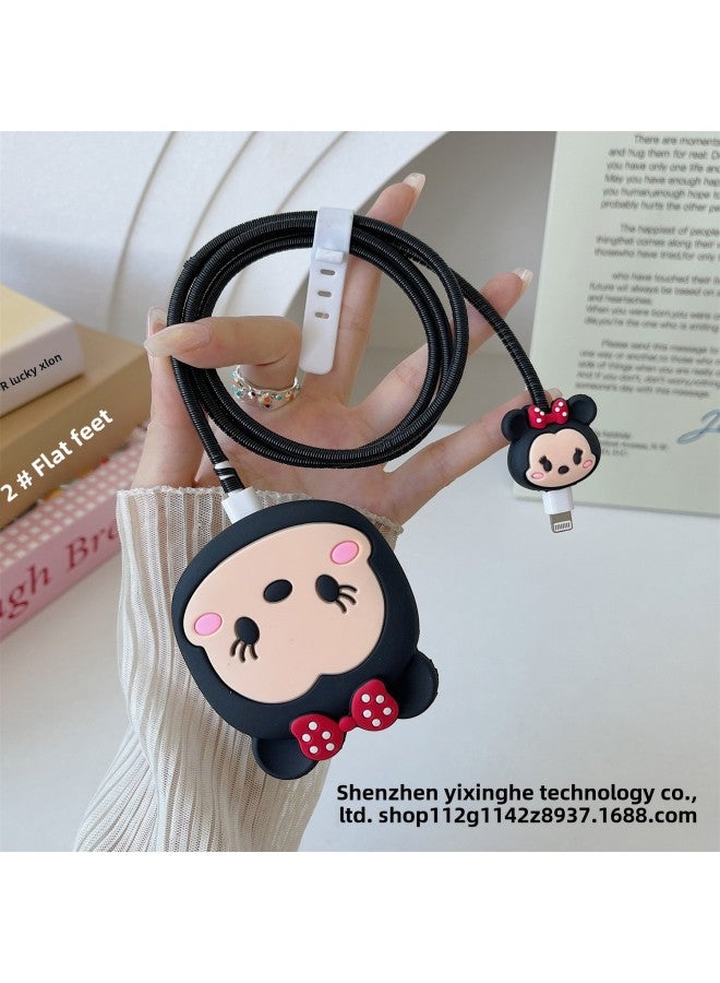 Applicable To Apple 18W/20W British Standard Charging Head Protective Cover Data Line Protective Cover British Standard Charger Protective Cover-Specifications:3. British Standard Minnie Two-piece Set - Image 1