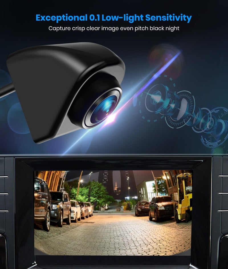 AUTO-VOX CAM7 180° Front/Reverse Camera, 1080P Mini Style, Waterproof Backup Camera for SUVs and Trucks - Image 2