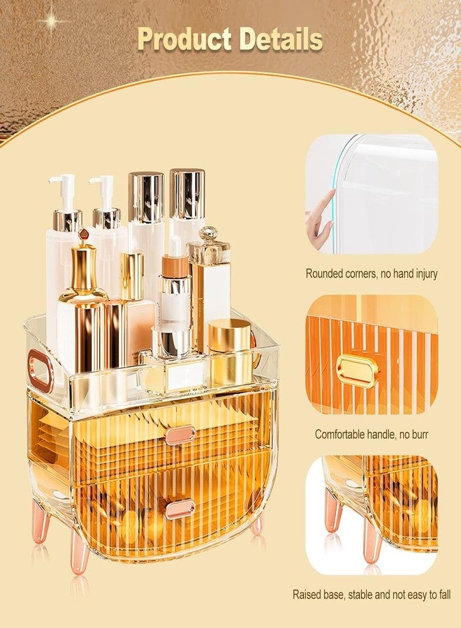 Clefairy 3-Layer Makeup Storage Organizer,Cosmetics Display Case with Lid,Transparent Storage Boxes Clear Skincare Storage for Dresser Bathroom - Image 3