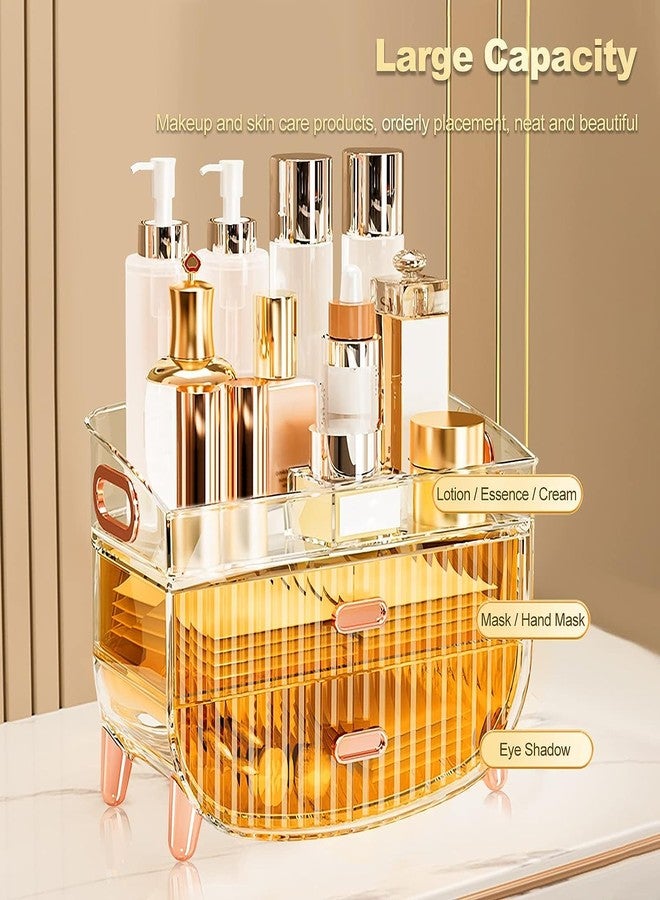 Clefairy 3-Layer Makeup Storage Organizer,Cosmetics Display Case with Lid,Transparent Storage Boxes Clear Skincare Storage for Dresser Bathroom - Image 5