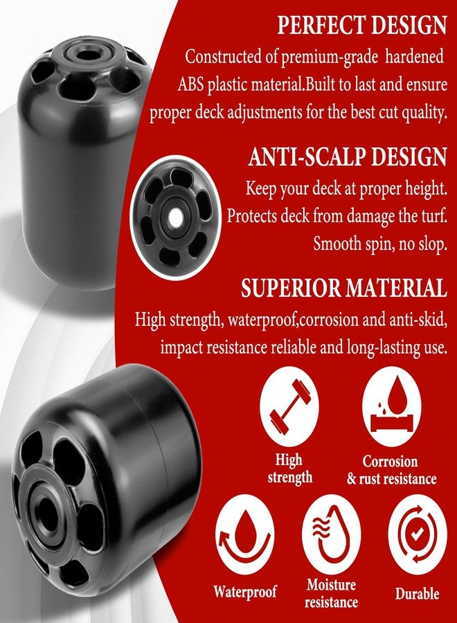 HASME 1/2" x 3" x 4" Deck Roller Anti Scalp Wheel Replacements for KUBOTA Replaces for K5763-46250 K5763-46251 K5763-46253 Fits for RCK48P-723Z RCK54-18Z RCK54-24B RCK54-29B RCK54-32 - Image 3