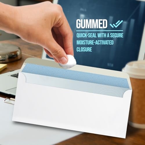 Compuchecks Double Window Envelopes #10- Gummed, Security Business Mailing Envelopes - Tamper Evident, Security Tint - 500 Count – For Invoices and Legal Documents - Image 3