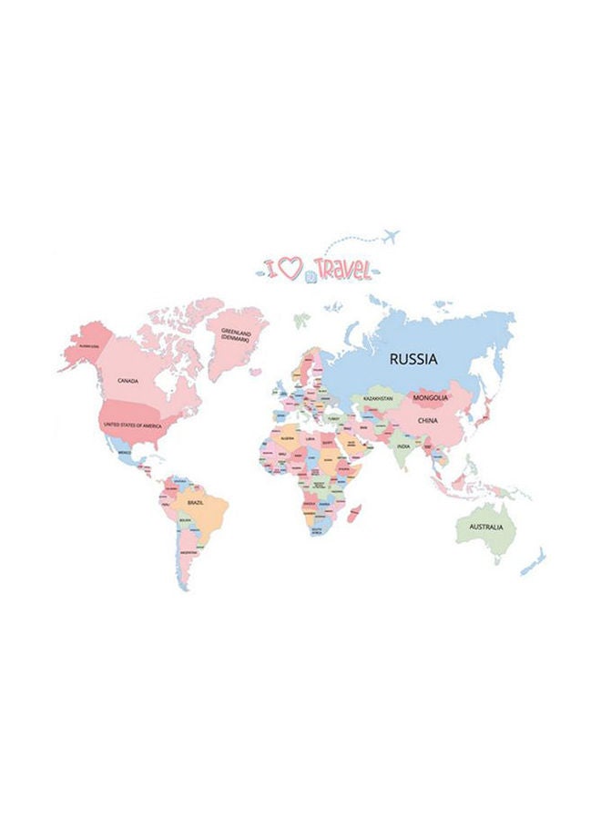 NIBEMINENT The World Map Pattern Wall Decal Multicolour 130x90cm - Image 1