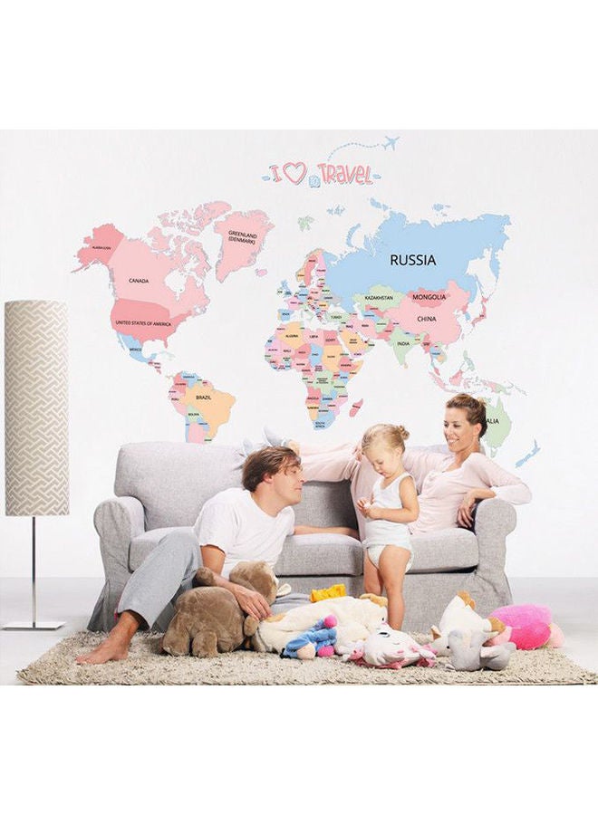 NIBEMINENT The World Map Pattern Wall Decal Multicolour 130x90cm - Image 2