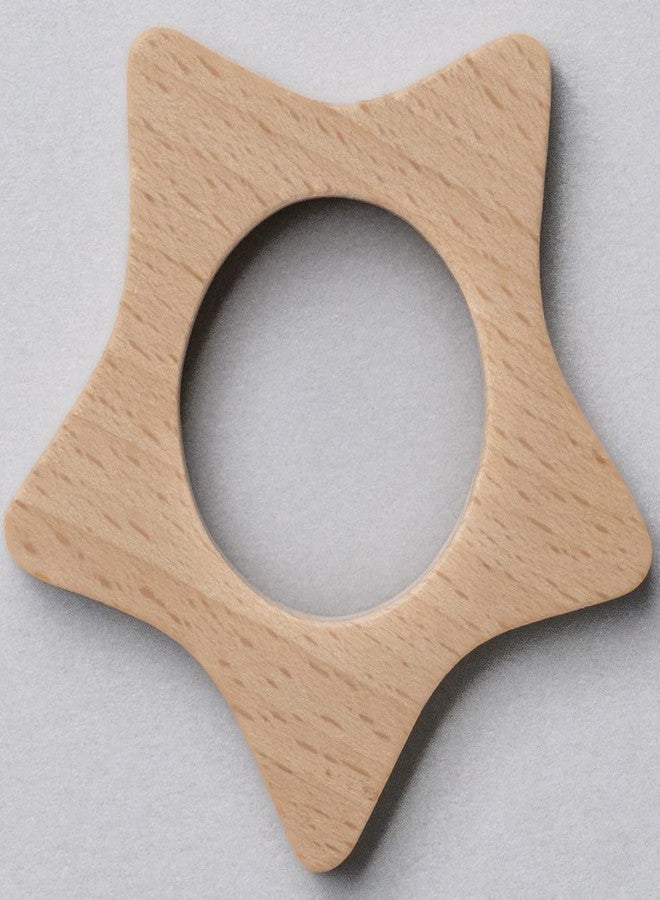 1st Step BPA Free Teether Made of 100% Natural Wood with No Sharp Edges (Car & Star) - Image 5