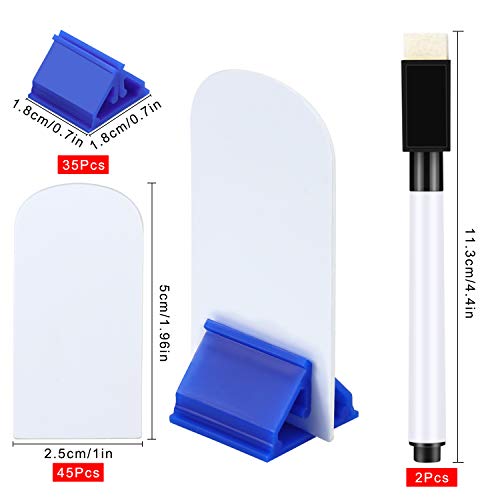 Meetory 45 Pieces Blank Game Board Markers and 35 Pieces Game Card Stands with 2 Pcs Black Marker Pens Plastic Token Cards with 7 MultiColor Card Stands for DIY Board Game Party Favor - Image 5