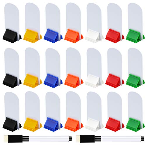Meetory 45 Pieces Blank Game Board Markers and 35 Pieces Game Card Stands with 2 Pcs Black Marker Pens Plastic Token Cards with 7 MultiColor Card Stands for DIY Board Game Party Favor - Image 1