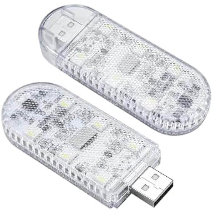 KASTWAVE 2 Pcs Car Led Interior Lights Usb Rechargeable Wireless Touch Ambient Lighting For Footwell Boot Car Doors Armrest Boxes 7 Colors - Image 1