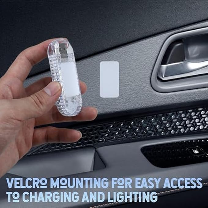 KASTWAVE 2 Pcs Car Led Interior Lights Usb Rechargeable Wireless Touch Ambient Lighting For Footwell Boot Car Doors Armrest Boxes 7 Colors - Image 5