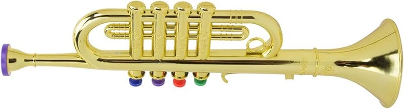 Golden Plastic Kids Trumpet Lightweight Musical Toy For Toddlers With 4 Color Keys - Image 5