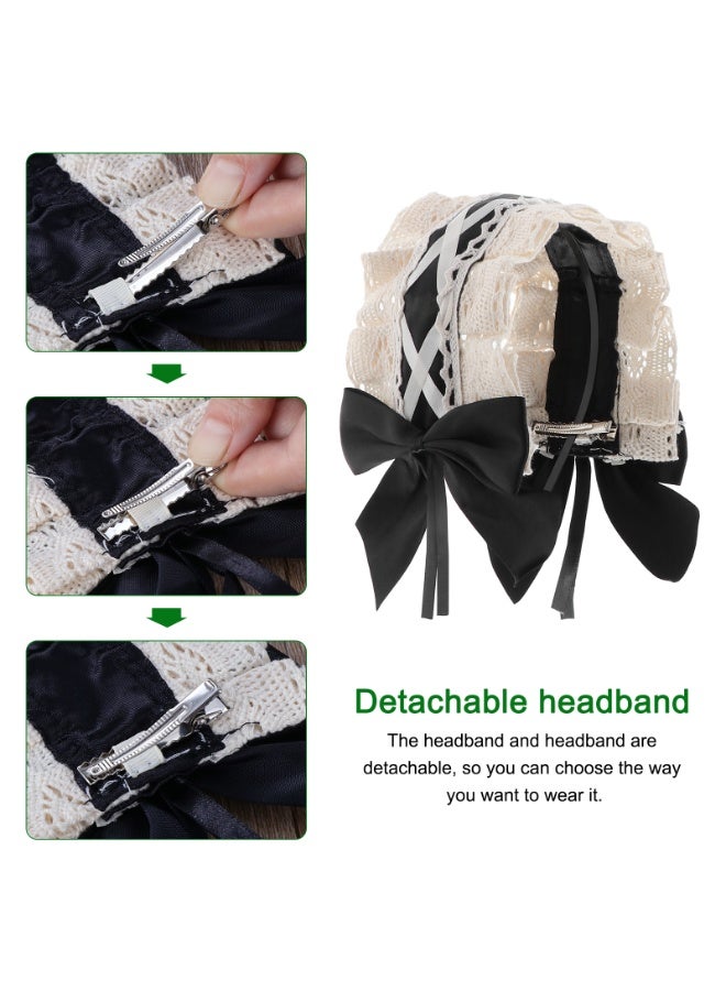 HSEAMALL Women's Lolita Headband Black Lace Maid Hairband Hair Accessories Girls Gothic Headdress for Cosplay Costume Party - Image 5