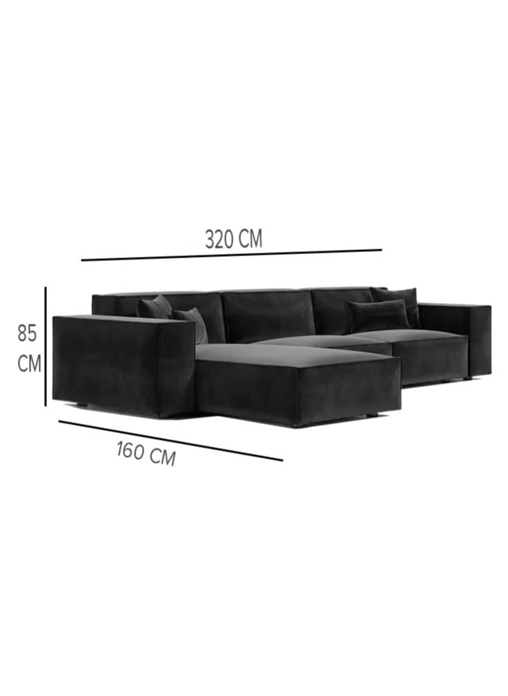 KARNAK Karnak Carol Corner l L-Shaped Luxury Sofa For Living Room Solid Wood Corner Modern Design Couch, Velvet Upholstered Color  (Right, Torqouise)  - Image 3