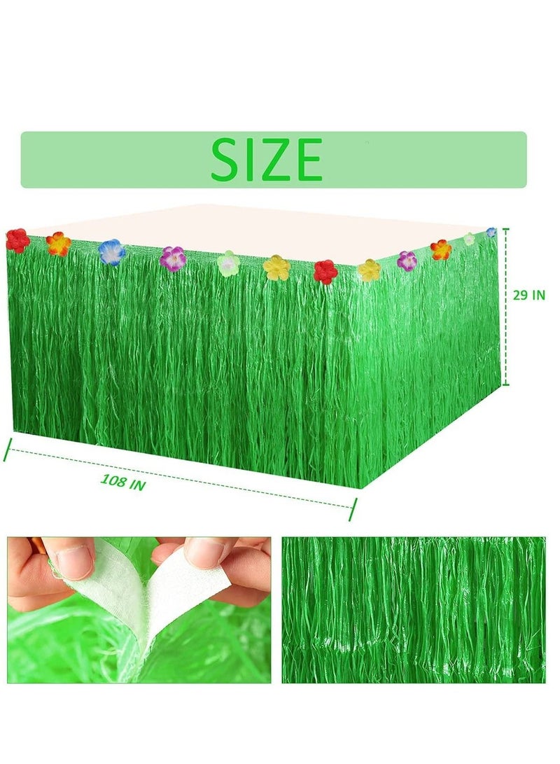 Hawaiian Tropical Party Decorations 79 Pcs Luau Grass Table Skirt Set Hawaiian Party Accessories Jungle Beach Summer Party Decors for Birthdays Wedding Kids Party  - Image 5