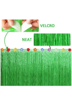 Generic Hawaiian Tropical Party Decorations 79 Pcs Luau Grass Table Skirt Set Hawaiian Party Accessories Jungle Beach Summer Party Decors for Birthdays Wedding Kids Party  - Image 4
